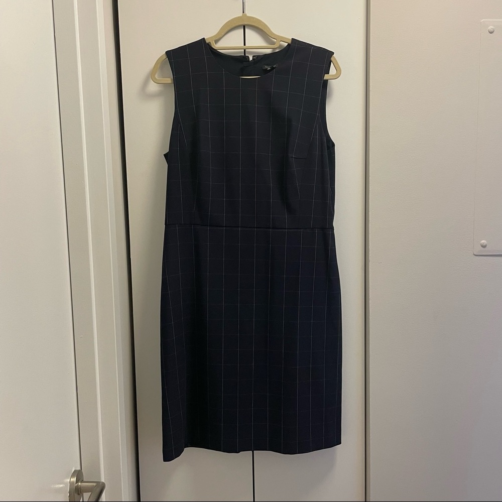 Ann Taylor Navy Grid Shift Dress